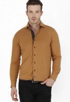 Smokestack Solid Mustard Yellow Casual Shirt