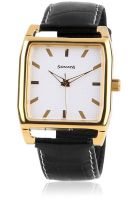 Sonata Bold Gold 7088Yl01 Black /Gold Analog Watch