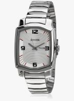 Sonata ND7094SM02 Silver/White Analog Watch