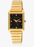 Sonata Nf7007ym04j Golden/Black Analog Watch