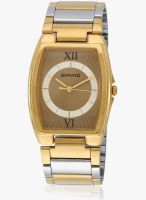 Sonata Ng7998bm01a Silver/Golden Analog Watch