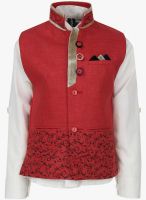 Square Red Party Shirt With Waistcoat
