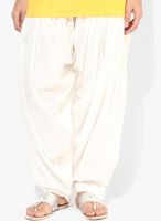 Stylenmart Off White Solid Patiala Salwar