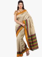 Sudarshan Silk Beige Printed Saree