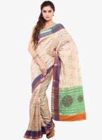 Sudarshan Silk Beige Printed Saree