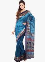 Sudarshan Silk Blue Printed Saree