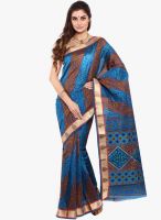 Sudarshan Silk Blue Printed Saree