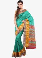 Sudarshan Silk Green Printed Saree