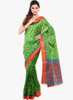 Sudarshan Silk Green Printed Saree