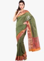 Sudarshan Silk Green Printed Saree