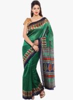 Sudarshan Silk Green Printed Saree