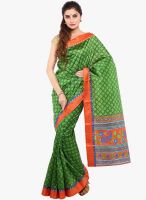Sudarshan Silk Green Printed Saree