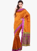Sudarshan Silk Mustard Yellow Printed Saree