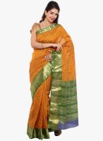 Sudarshan Silk Mustard Yellow Printed Saree
