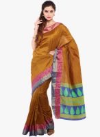Sudarshan Silk Mustard Yellow Printed Saree