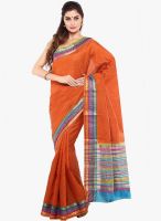 Sudarshan Silk Orange Printed Saree
