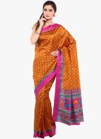 Sudarshan Silk Orange Printed Saree