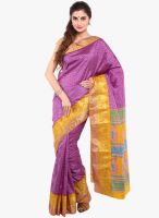 Sudarshan Silk Purple Printed Saree