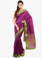 Sudarshan Silk Purple Printed Saree