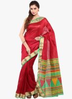 Sudarshan Silk Red Printed Saree