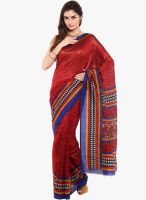Sudarshan Silk Red Printed Saree