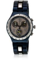 Swatch Ycn4003Ag-1 Blue/Grey Chronograph Watch