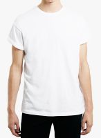 TOPMAN White Solid Round Neck T-Shirt