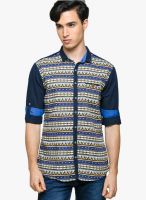 Teemper Printed Blue Color Casual Shirt