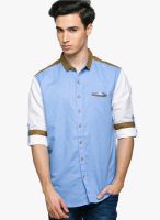 Teemper Solid Blue Casual Shirt