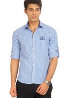 The Indian Garage Co. Striped Blue Casual Shirt