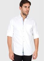The Indian Garage Co. White Slim Fit Casual Shirt