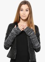 The gud look Charcoal Grey Solid Gloves