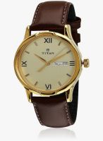 Titan Karishma ND1580YL05-DB805A Brown/White Analog Watch