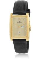 Titan Ne1072Yl01 Black/Golden Analog Watch