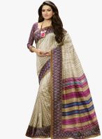 Triveni Sarees Beige Printed Saree