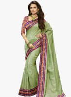 Triveni Sarees Green Printed Saree