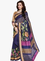 Triveni Sarees Navy Blue Printed Saree