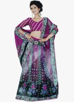 Triveni Sarees Purple Embroidered Lehenga Saree