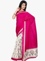 Triveni Sarees White Printed Saree