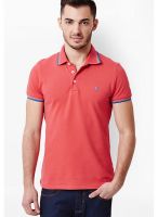 United Colors of Benetton Red Solid Polo T-Shirts