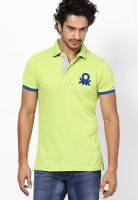 United Colors of Benetton Yellow Solid Polo T-Shirts