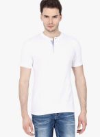 Urban Nomad White Solid Henley T-Shirts