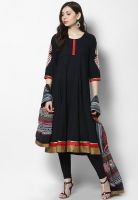 Vedic Black Solid Kurta