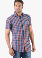 Vintage Golden Check Slim Fit Casual Shirt