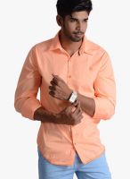 Vintage Orange Slim Fit Casual Shirt