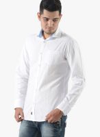 Vintage White Linen Slim Fit Casual Shirt