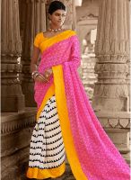 Viva N Diva Off White And Light Pink Color Bhagalpuri Silk Saree