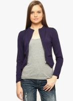 Vvoguish Purple Solid Shrug