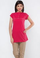 W Red Solid Kurtis