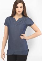 X'Pose Blue Solid Tunic